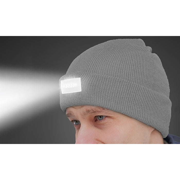 LED Headlamp Beanie Black Unisex Warm Knit Hat with 5 LED Lights Size Fits All Image 4