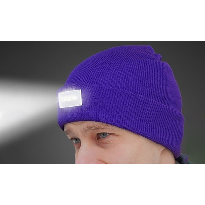 LED Headlamp Beanie Black Unisex Warm Knit Hat with 5 LED Lights Size Fits All Image 4