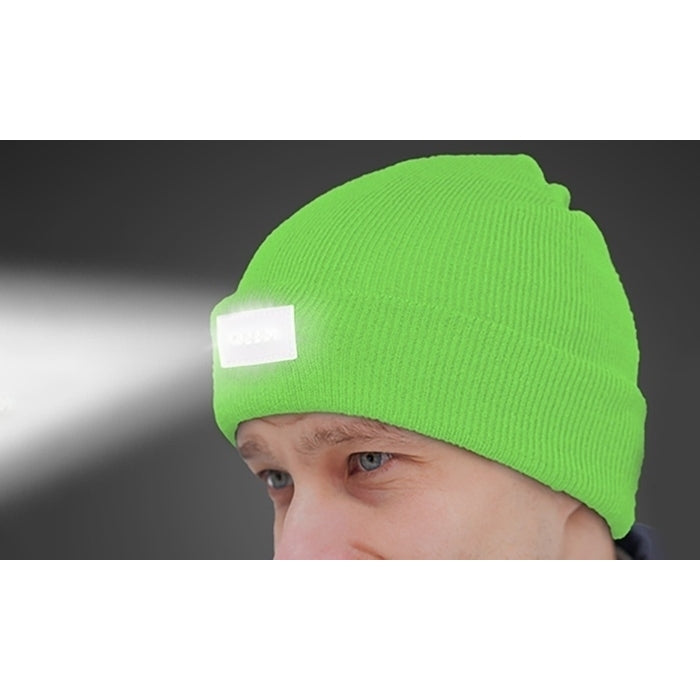 LED Headlamp Beanie Black Unisex Warm Knit Hat with 5 LED Lights Size Fits All Image 8