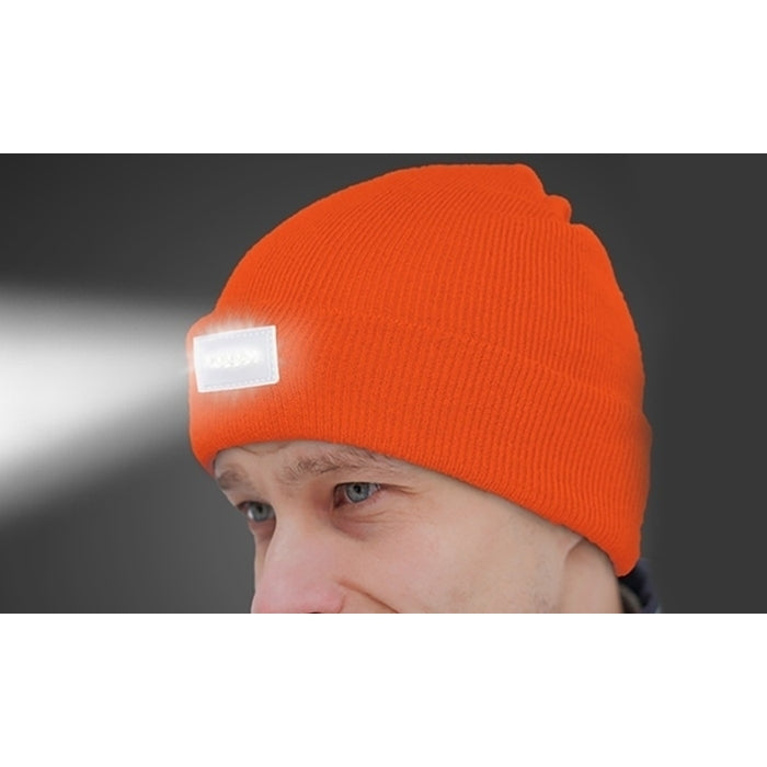 LED Headlamp Beanie Black Unisex Warm Knit Hat with 5 LED Lights Size Fits All Image 9