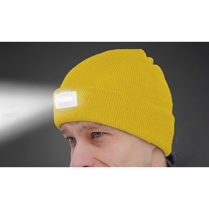 LED Headlamp Beanie Black Unisex Warm Knit Hat with 5 LED Lights Size Fits All Image 10