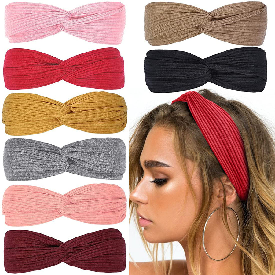 Huachi Headbands for Women Twist Knotted Boho Stretchy Hair Bands Pink Generation Image 1
