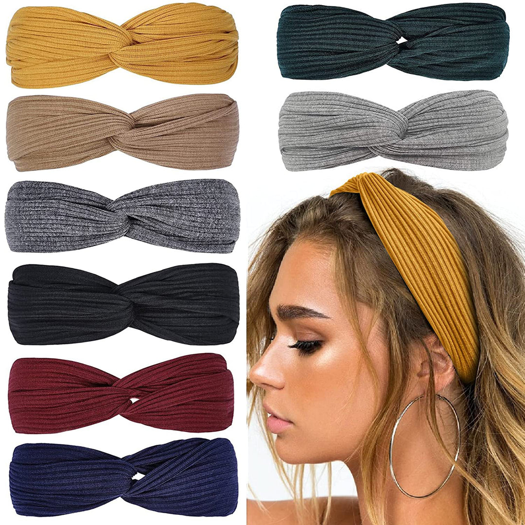 Huachi Headbands for Women Twist Knotted Boho Stretchy Hair Bands Cozy Campfire Image 1