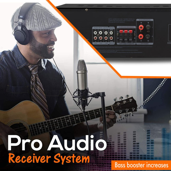 Technical Pro Professional Bluetooth Receiver with USB and SD Card Inputs2 Mic Inputs5 Band EQFM RadioiPod/ iPhone Image 6