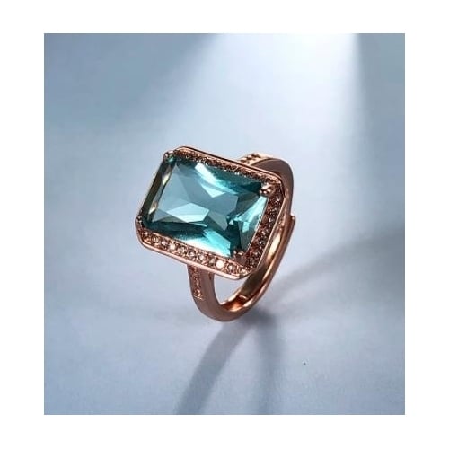 18k rose gold-plated sapphire Lapel ring Image 2