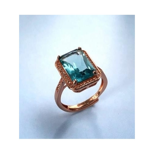 18k rose gold-plated sapphire Lapel ring Image 3