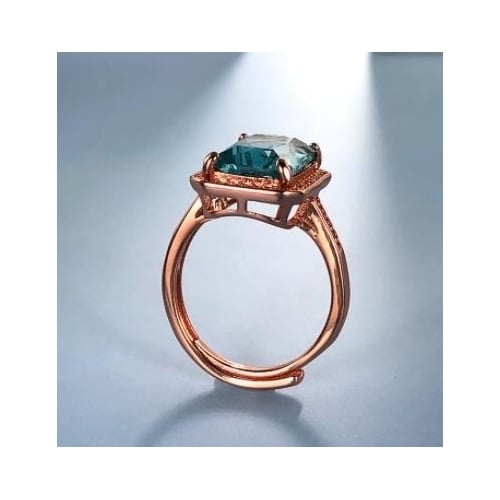 18k rose gold-plated sapphire Lapel ring Image 4
