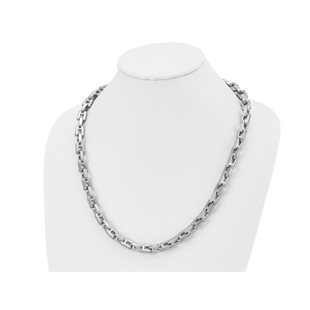 Mens Stainless Steel Brushed Necklace -- 24 Inches Image 2