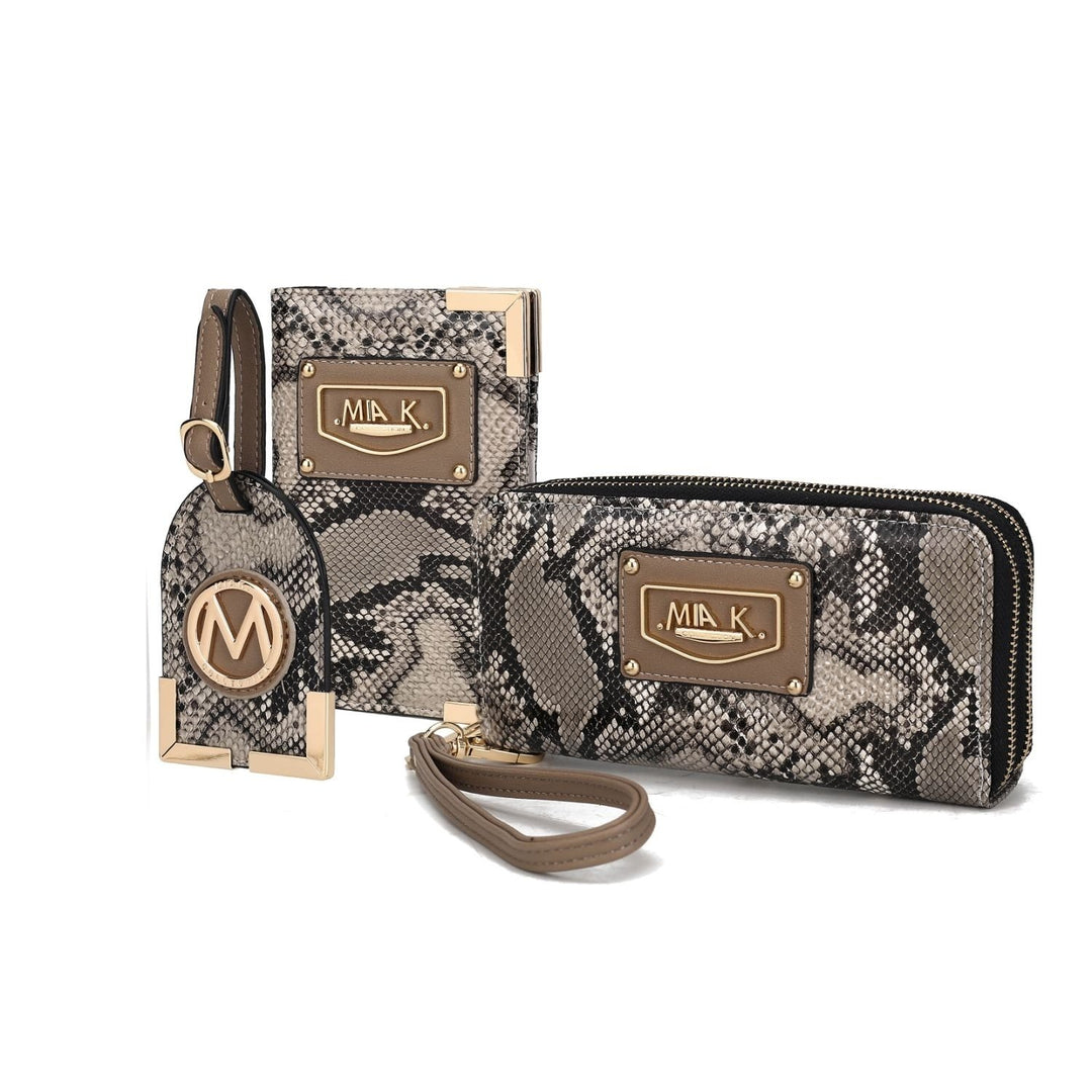 Darla Snake Travel Gift Set Multi-Functional Handbag by Mia K 3 pieces Image 9