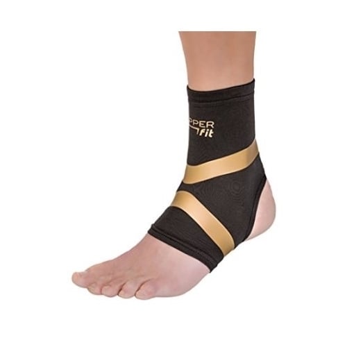 Copper Sports Foot Brace Support Elastic Compression Wrap Ankle Sleeve Image 1