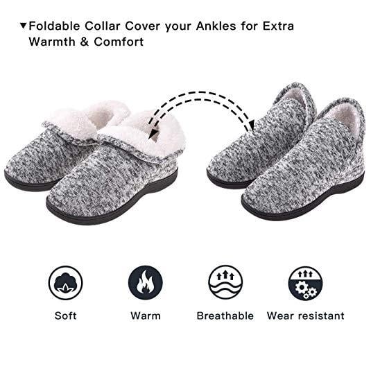 VONMAY Womens Memory Foam Slippers Cozy Booties Indoor Outdoor Non-Slip Image 2