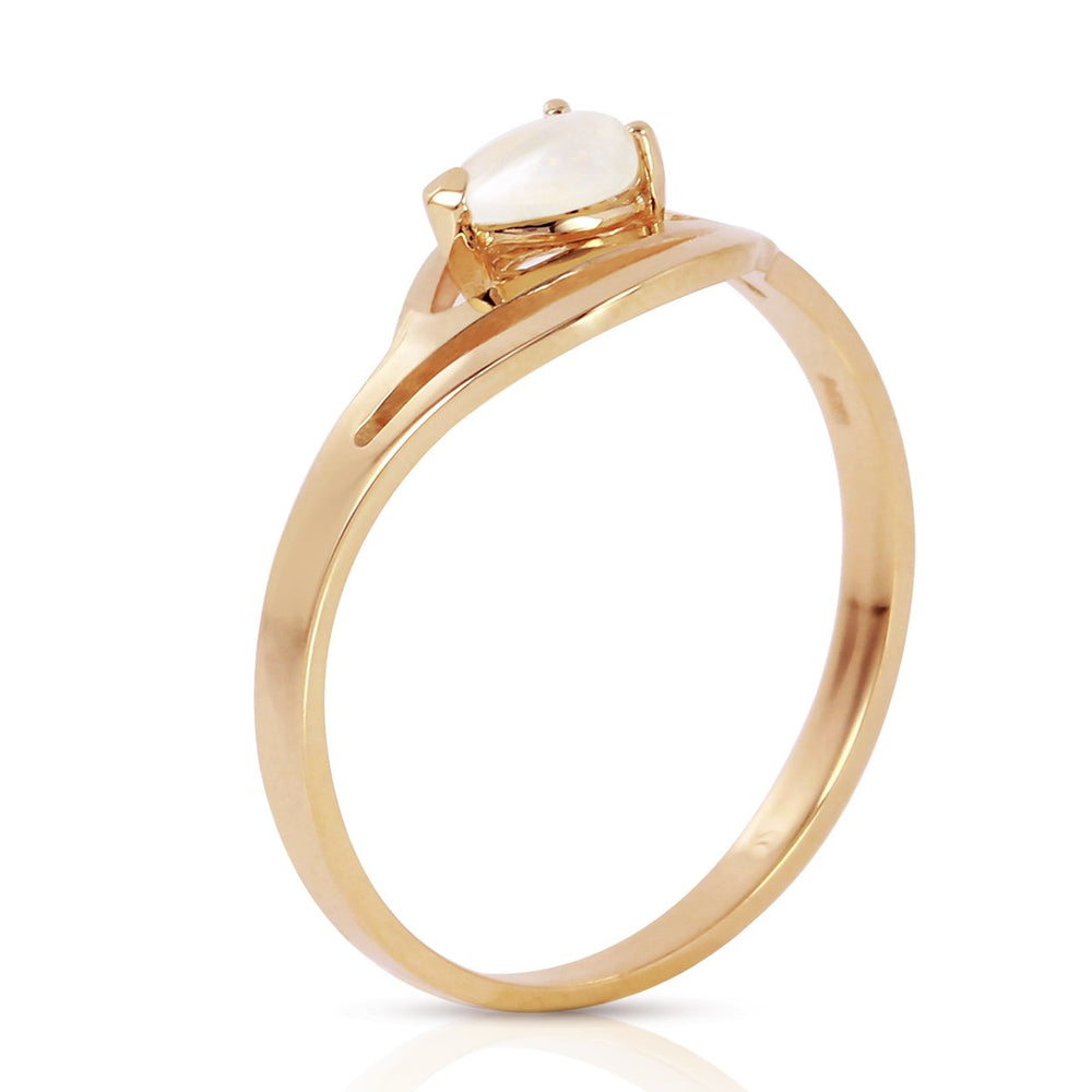 0.15 Carat 14k Solid Gold Ring with Natural Pear-shaped Opal Image 2