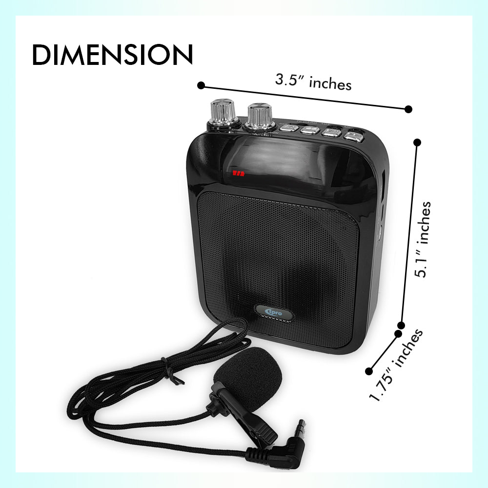 Technical Pro Rechargeable Speaker with Wired Lapel Mic USB SD Card FM AUX Inputs Image 2