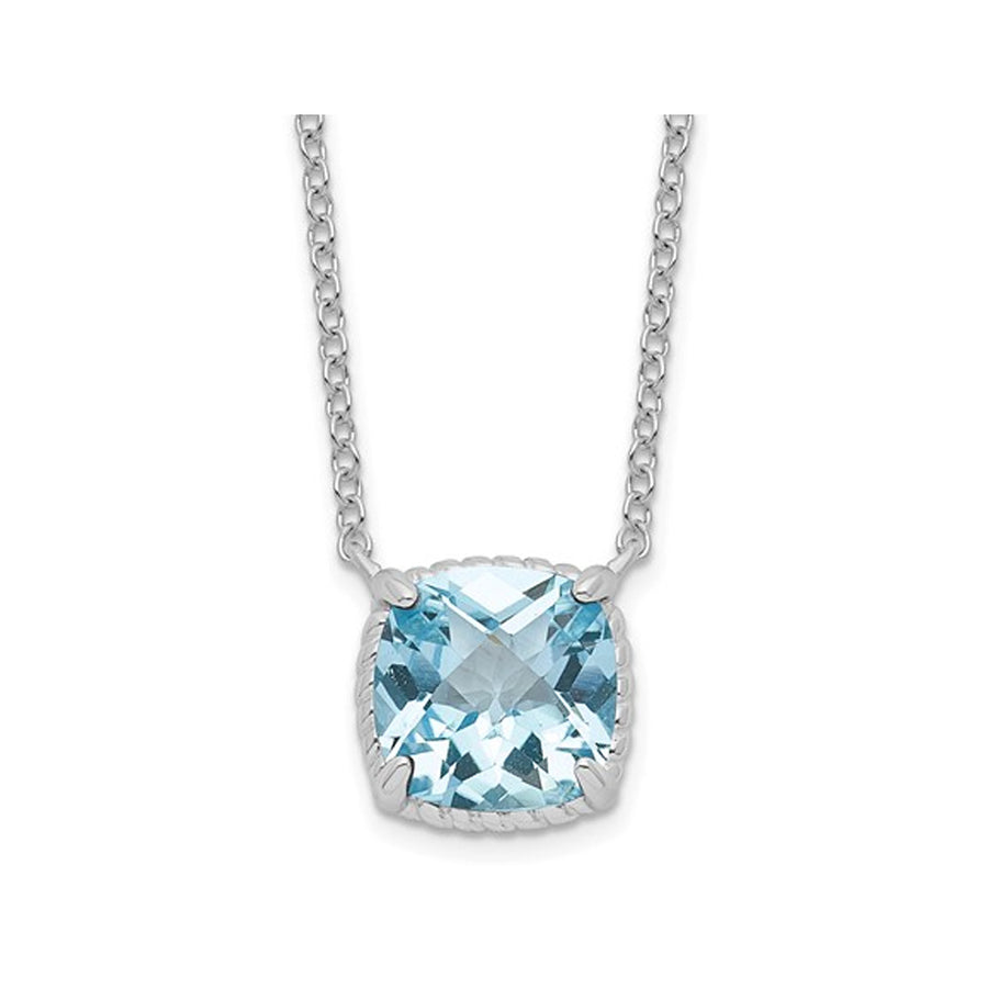 2.40 Carat (ctw) Swiss Blue Topaz Pendant Necklace in Sterling Silver Image 1