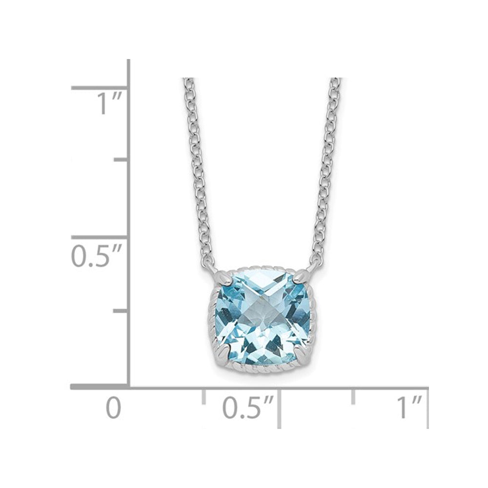 2.40 Carat (ctw) Swiss Blue Topaz Pendant Necklace in Sterling Silver Image 2