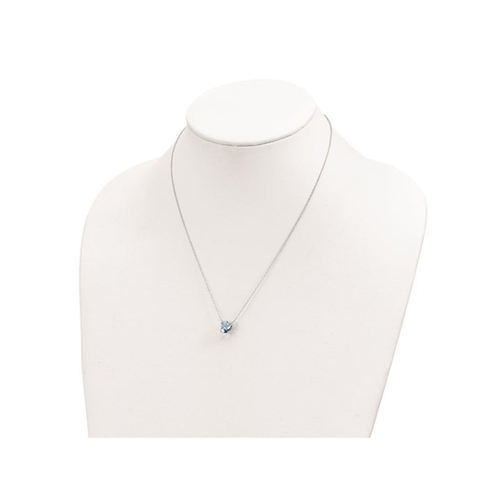 2.40 Carat (ctw) Swiss Blue Topaz Pendant Necklace in Sterling Silver Image 3