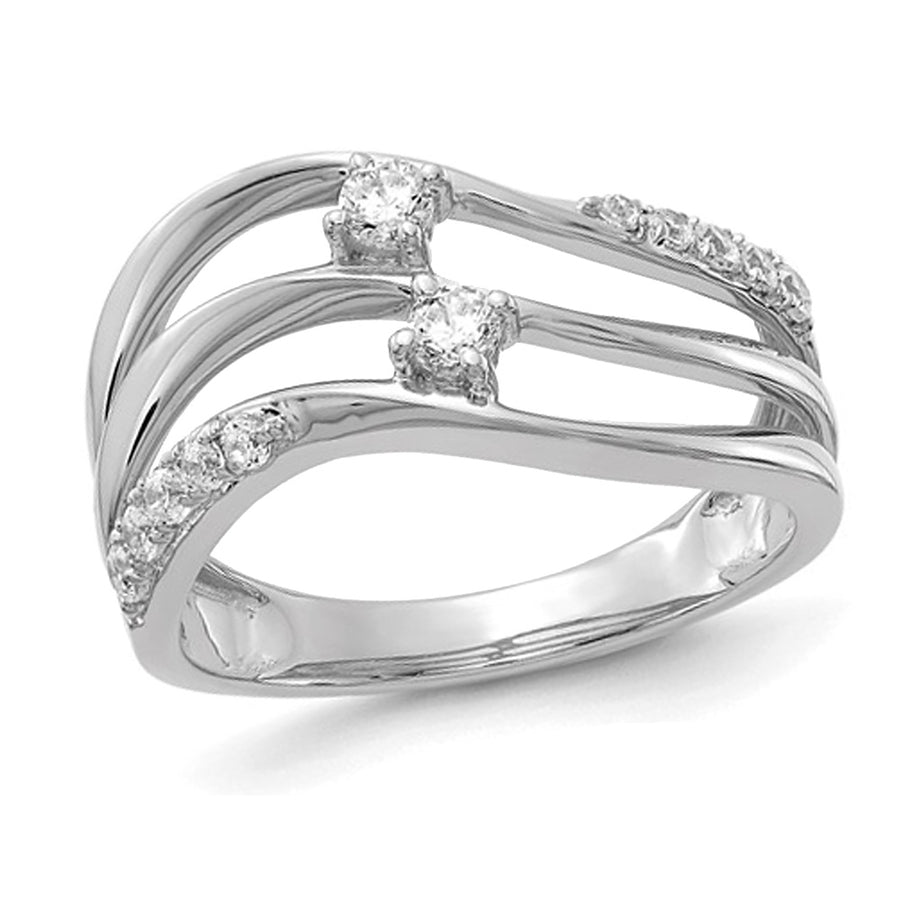 3/10 Carat (ctw SI1-SI2G-H-I) Lab-Grown Diamond Ring in 14K White Gold Image 1