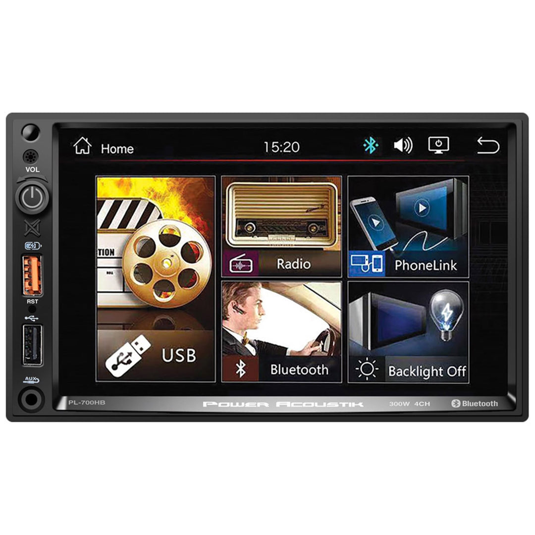 Power Acoustik PL700HB Bluetooth 2 DIN Media Player 7 inch Touchscreen USB Aux Image 2