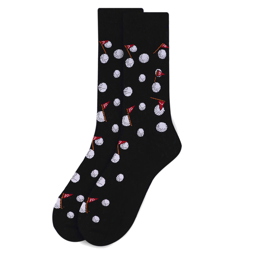 Mens Golf Novelty Socks Black and White Image 2