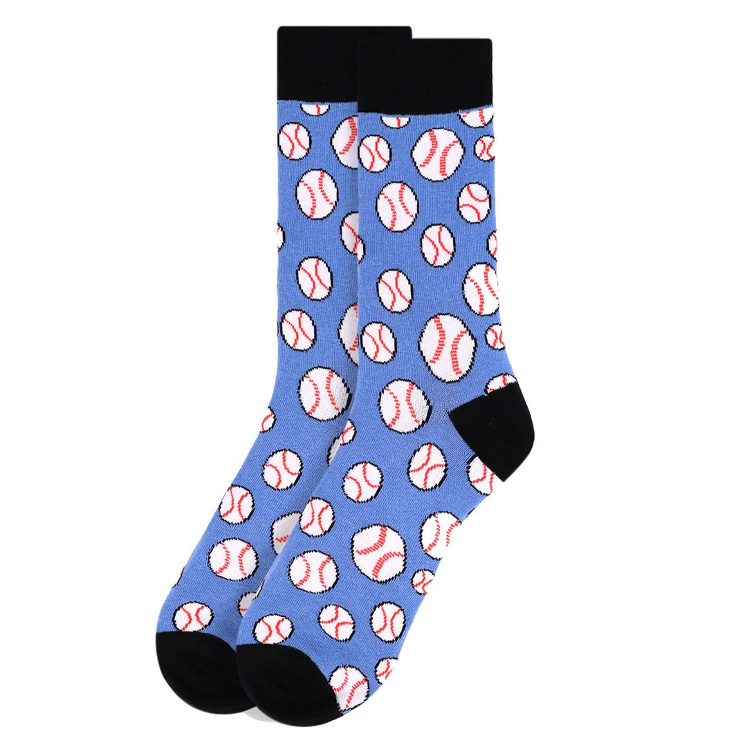 All Star Baseball Gift Mens Baseball Novelty Socks Boys of Summer Gift Dad Gift Blue and White Baseballs Image 3