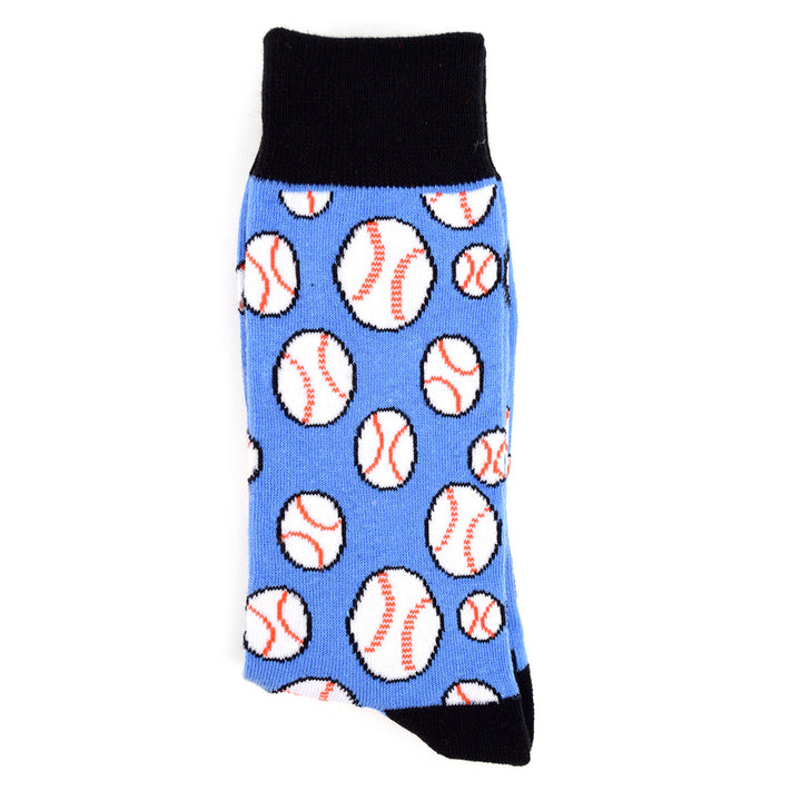 All Star Baseball Gift Mens Baseball Novelty Socks Boys of Summer Gift Dad Gift Blue and White Baseballs Image 4