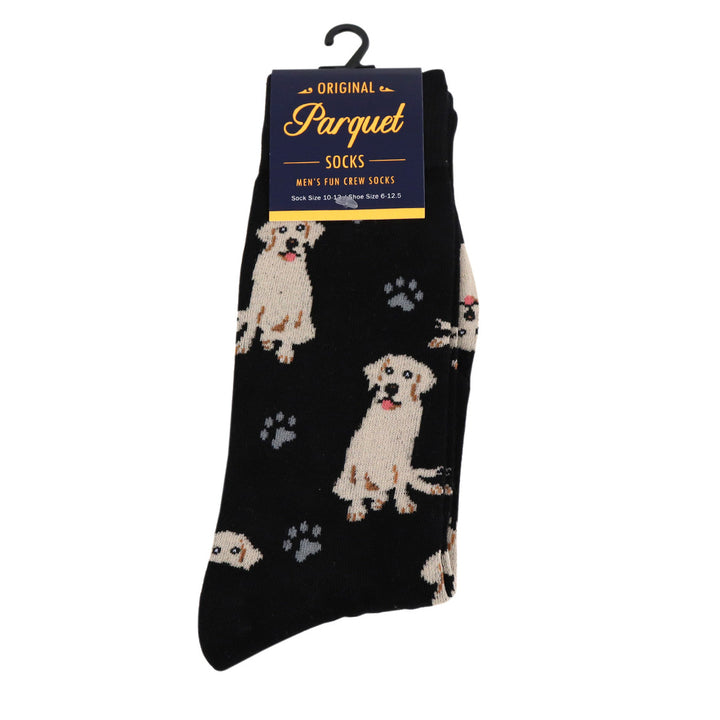 Fun Mens Novelty Retriever Dog Socks Black Crazy Socks Image 4