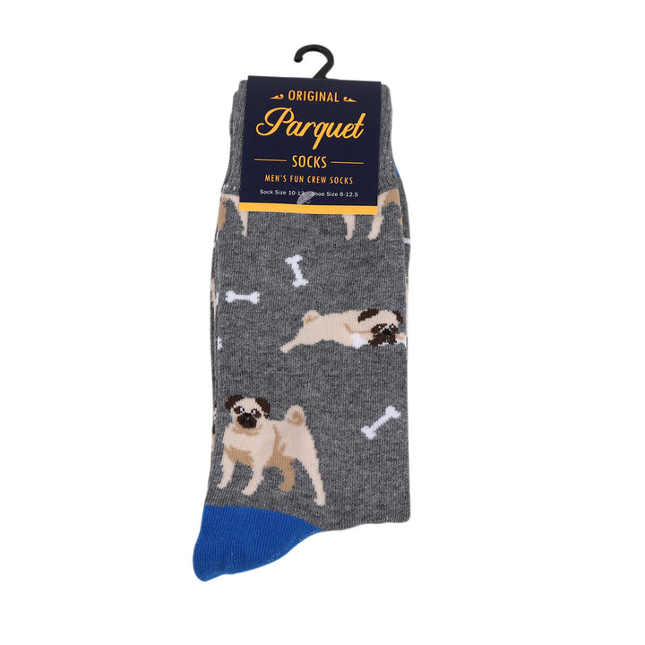 Mens Novelty Pug Dog Socks Fun Dog Socks Crazy Crew Socks Graphic Dog Socks Image 4