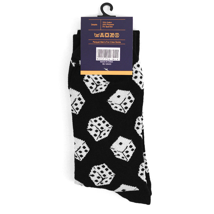 Mens Dice Novelty Socks Black White Dice Image 4