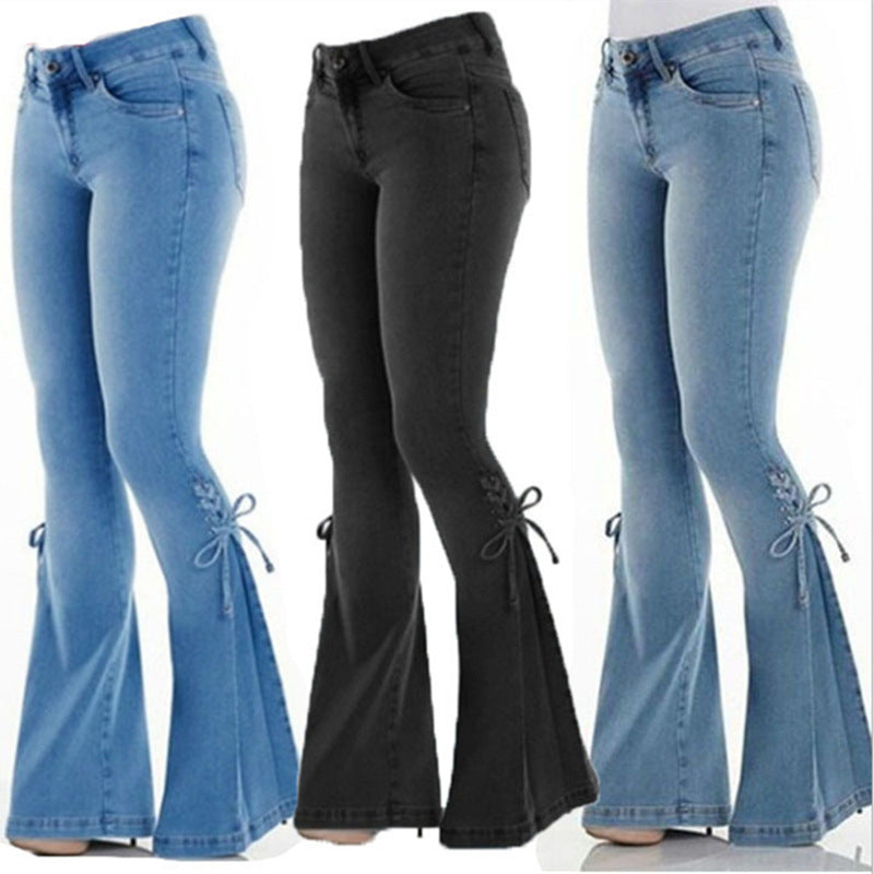 Denim Regular Fit Plain Long Pants Image 1