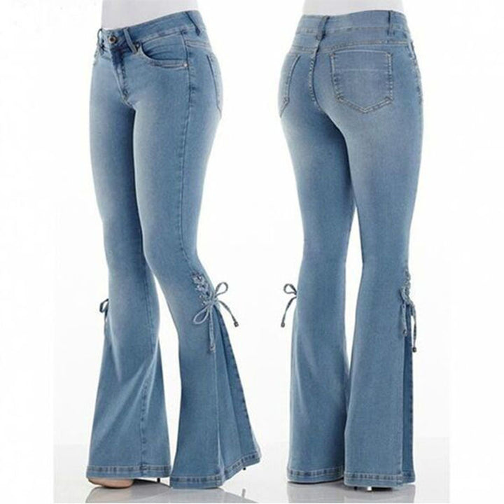 Denim Regular Fit Plain Long Pants Image 3