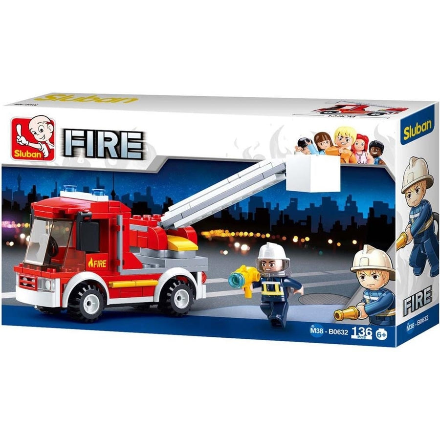 SlubanKids Fire Truck Building Blocks 136 Pcs set Building Toy Fire Vehicle Image 1