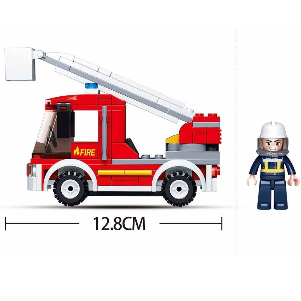 SlubanKids Fire Truck Building Blocks 136 Pcs set Building Toy Fire Vehicle Image 2