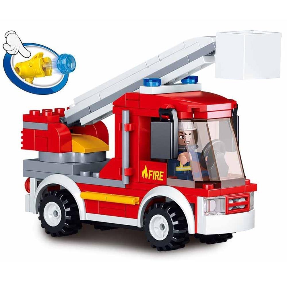 SlubanKids Fire Truck Building Blocks 136 Pcs set Building Toy Fire Vehicle Image 3