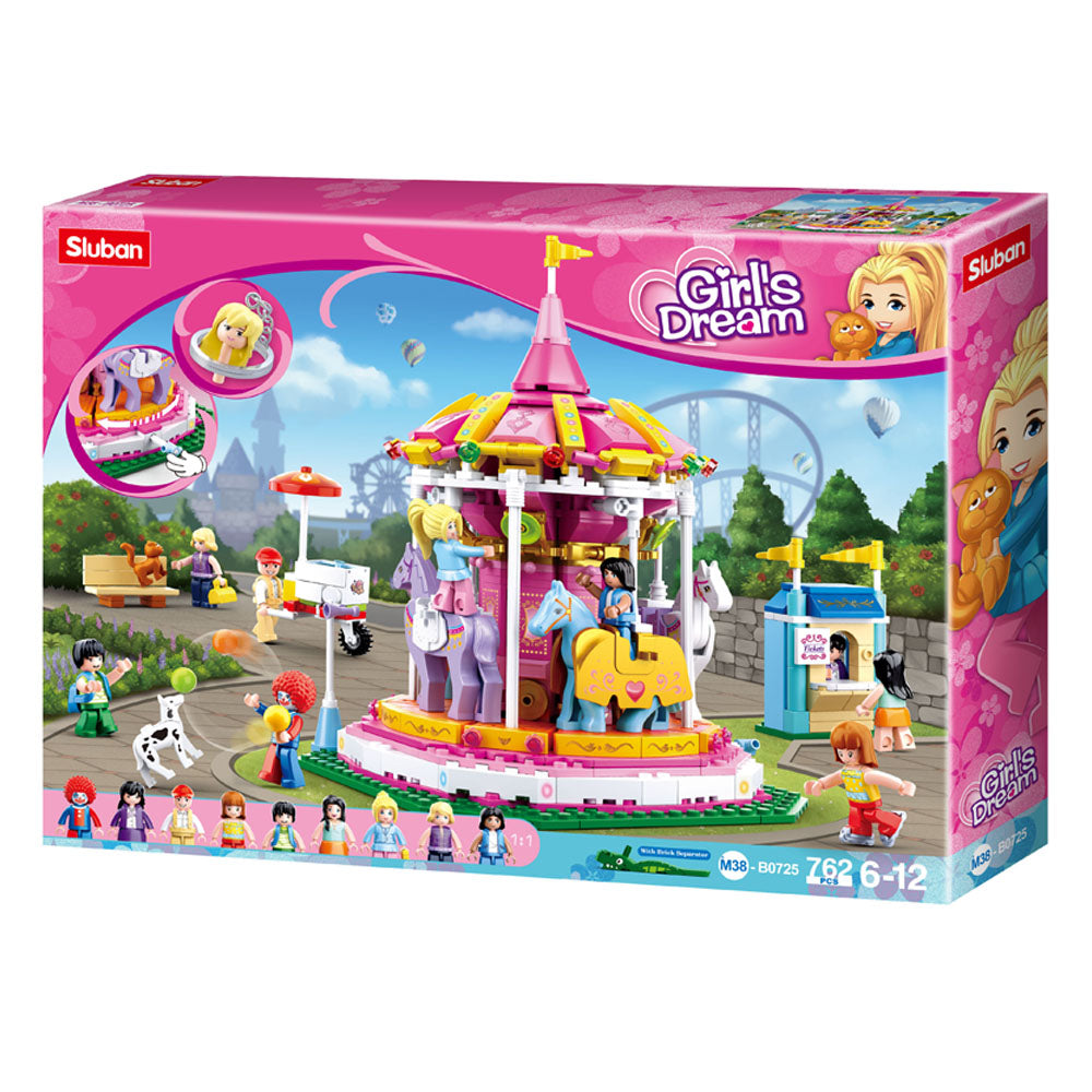 SlubanKids Girls Dream Carousel Building Blocks 762 Pc Colorful Stackable Toys Image 1