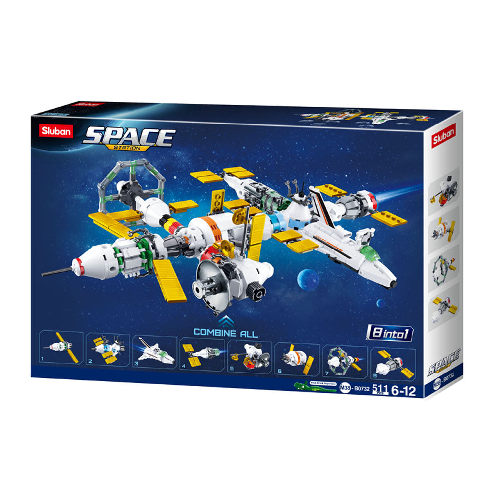 SlubanKids Space Station Building Blocks 511 Pc 8-in-1 STEM Educational Toys Image 1