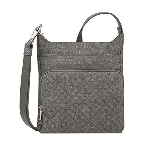 Travelon Anti-Theft Boho N/S Crossbody Bag Gray Heather - 43221-51T One_Size GREY HEATHER Image 1