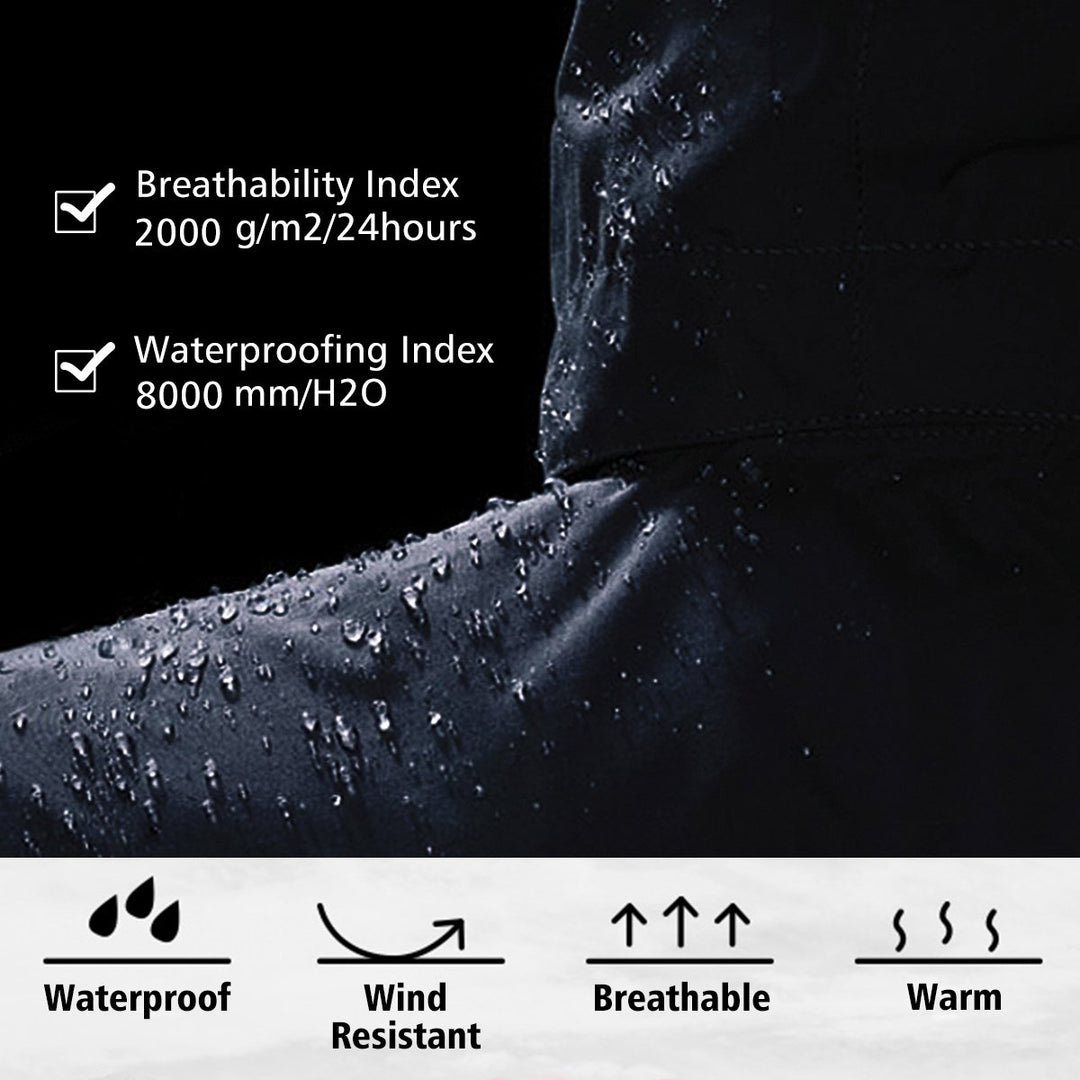 Gymax Mens Windproof Rain Jacket Hooded Coat Black/ Grey/ Navy Image 7