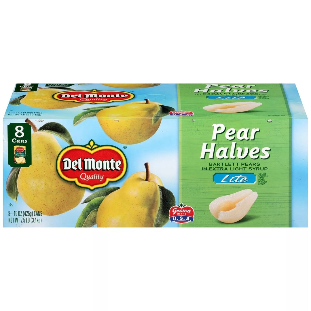 Del Monte Lite Pear Halves 15 Ounce (Pack of 8) Image 1