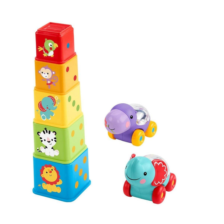 Fisher-Price Stack and Roll Activity Set GPM36 Baby Toy for Motor Sensory Skills Image 4