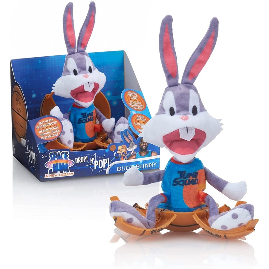Space Jam A  Legacy Bugs Bunny Plush Drop n Pop Basketball Kids Interactive Toy WOW! Stuff Image 1
