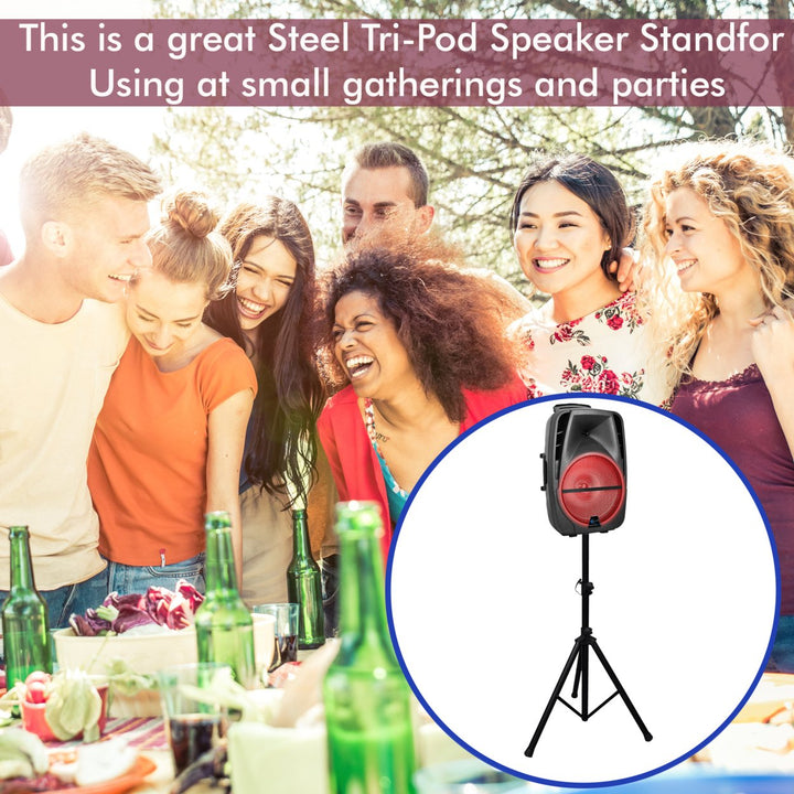 Technical Pro Professional Steel Tri-Pod Speaker Stand Loudspeaker Mounting Stand - Perfect for Home On-Stage or Image 6