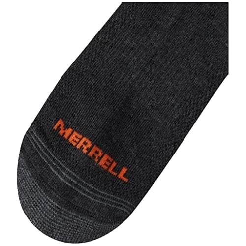 Merrell Mens Cushioned Hiker Socks 3 Pack BLACK Repreve Crew Size Regular Image 2