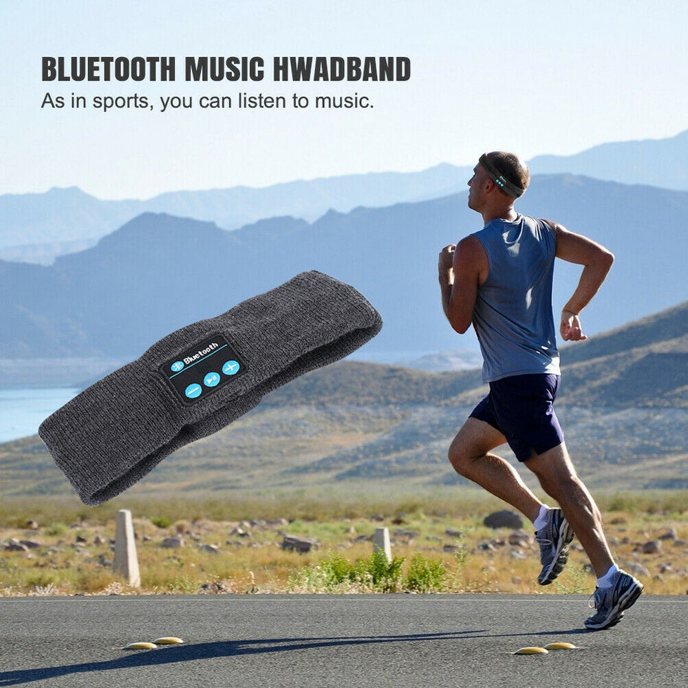 Wireless Bluetooth 5.0 Sports Stereo Headband Headphones Run Sleep Music Headset ( Black ) Image 2