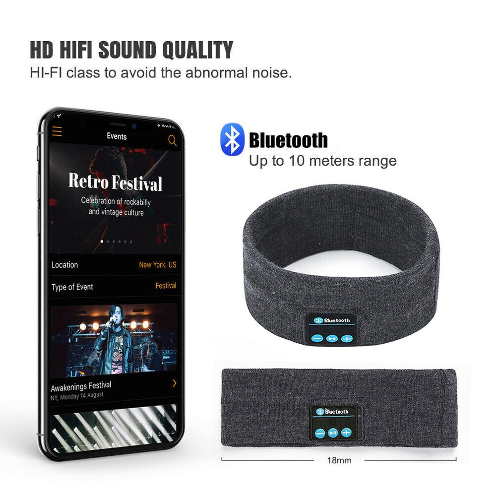 Wireless Bluetooth 5.0 Sports Stereo Headband Headphones Run Sleep Music Headset ( Dark Blue ) Image 2