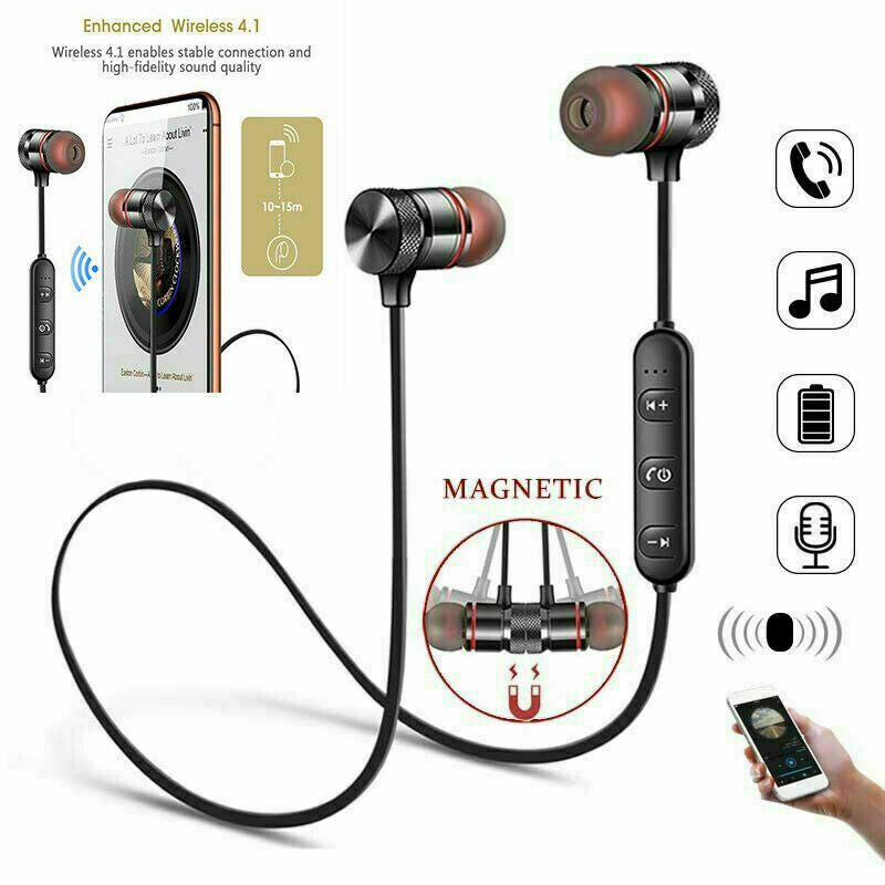 Bluetooth 5.0 Earphone Sports Neckband Magnetic Wireless Headset Stereo Earbuds Image 1