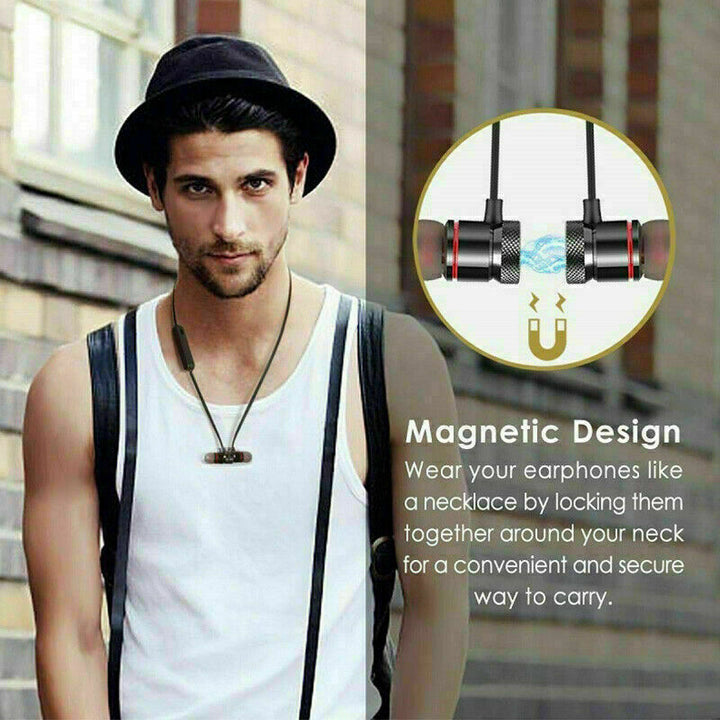 Bluetooth 5.0 Earphone Sports Neckband Magnetic Wireless Headset Stereo Earbuds Image 3