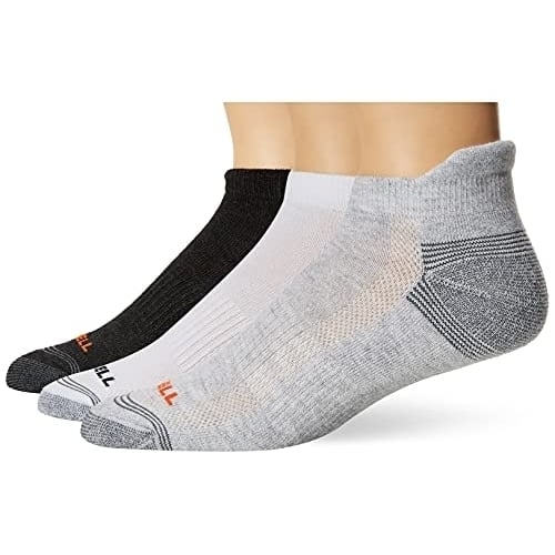 Merrell Cushioned Low Cut Tab Socks 3 Pack Gray Mens Size Comfortable Breathable Image 4