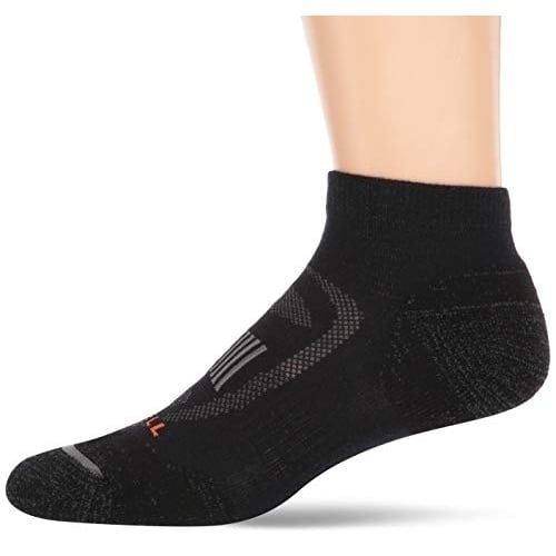 Merrell Mens Low Cut Cushioned Hiker Socks Black 1 Pack RENF Zoned Hiker Image 4