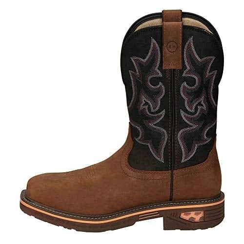 JUSTIN WORK Mens Waterproof 11" Composite Toe Work Boot Rustic Brown CR4012 Image 1