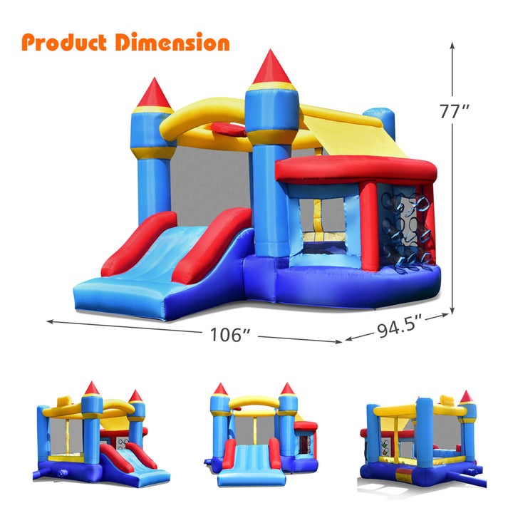 Inflatable Kids Bounce House Castle Bouncer Slide Without Blower Image 2